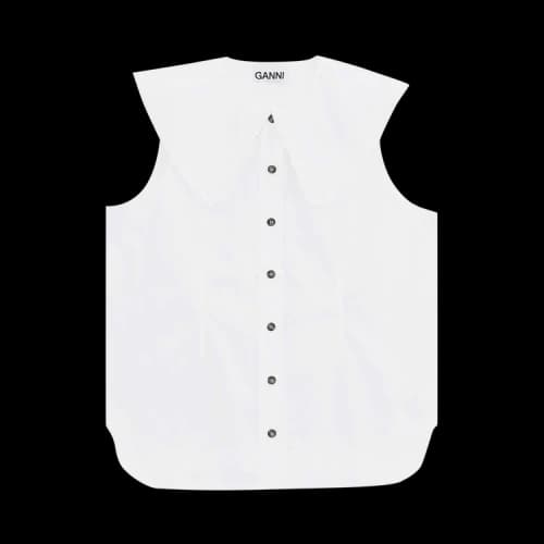 GANNI Sleeveless Shirt 'Bright White'