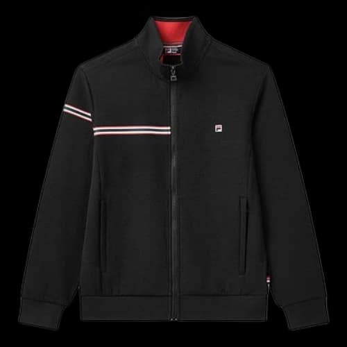 FILA logo Printing Cozy Casual Sports Jacket Knit Black