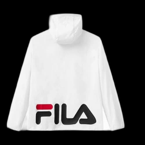 FILA Logo Printing Casual Hoodie Light-Weight Jacket Men's White