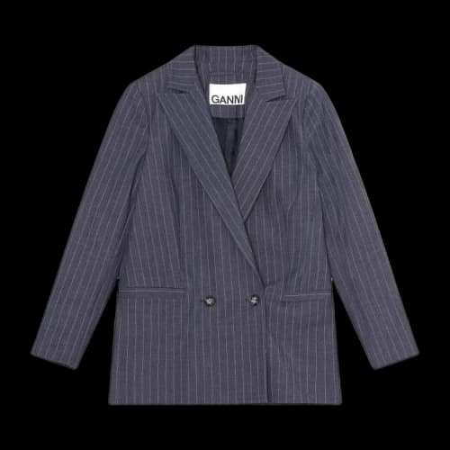 GANNI Stretch Stripe Blazer 'Blue'