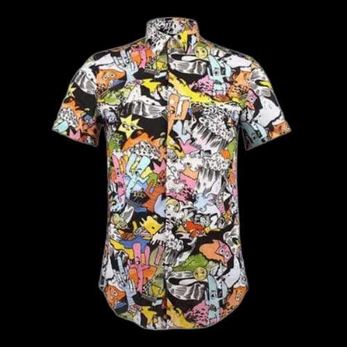 KENZO Cartoon Pattern Printing Short Sleeve Shirt