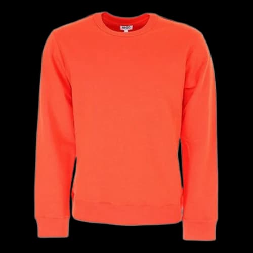 KENZO SS21 Pure Cotton Logo Round Neck Long Sleeves Pullover Orange