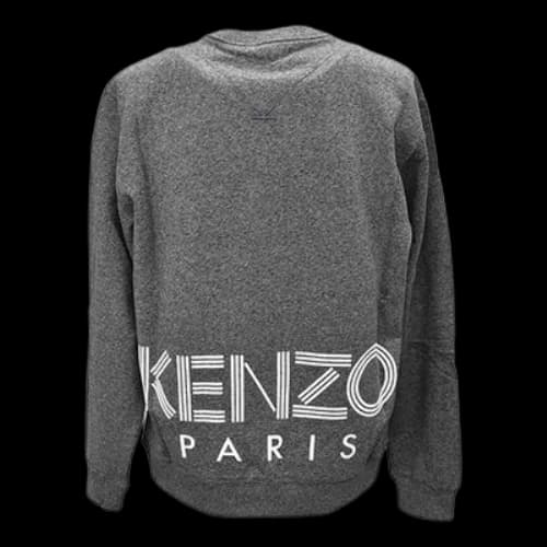 KENZO SS21 Pure Cotton Round Neck Long Sleeves Pullover Gray