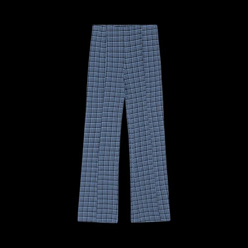GANNI Flared Pants 'Mini Check Granada Sky'