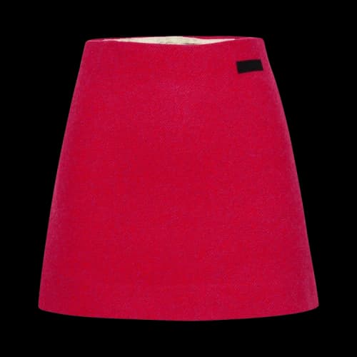 GANNI Twill Wool Suiting Mini Skirt 'Red'
