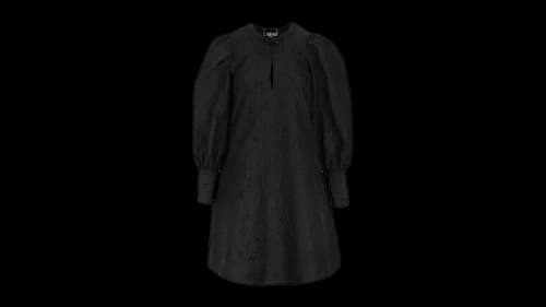 Ganni Jacquard Organza Mini Dress Dresses Black