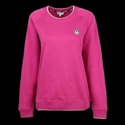 KENZO Cotton Tiger Head Long Sleeves Logo Casual Hoodie Rose Red (Women's)