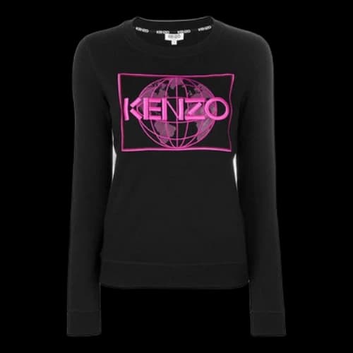 KENZO Printing Pattern Long Sleeves Hoodie Black (Women's)