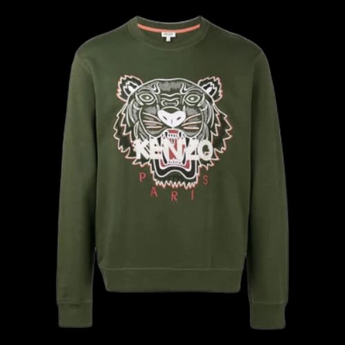 KENZO Green Tiger Head Pattern Sports