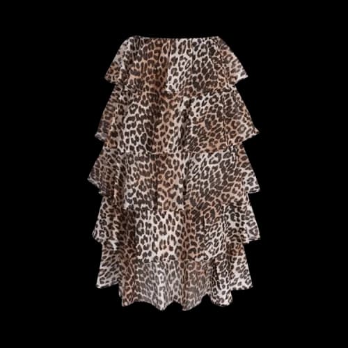 GANNI Sheer Voile Maxi Flounce Skirt 'Almond'