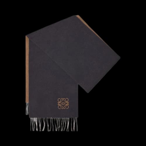 Loewe Bicolor Anagram Scarf 'Navy/Brown'