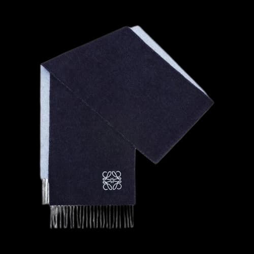 Loewe Bicolor Anagram Scarf 'Light Blue/Navy Blue'