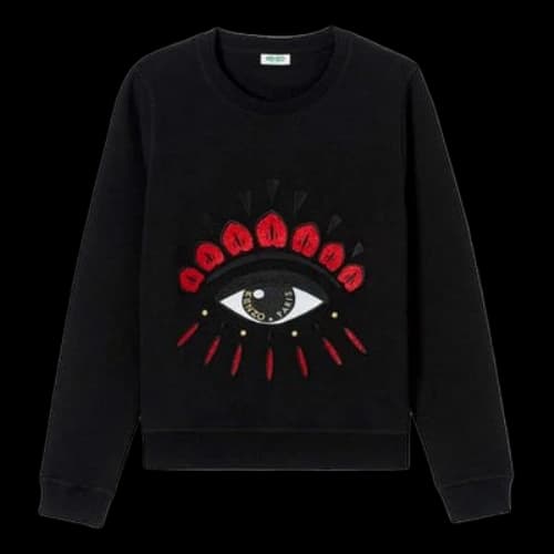 KENZO Eye Pattern Long Sleeves Hoodie Black (Women's)