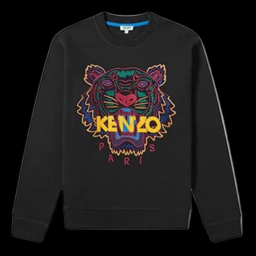 KENZO Contrasting Colors Embroidered Long Sleeves Black