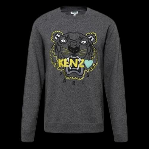 KENZO Love Large Tiger Head Embroidered Sweatshirt 'Dark Grey'