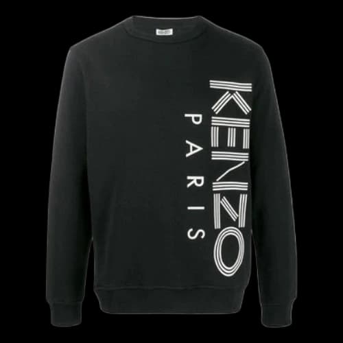 KENZO Alphabet Logo Printing Round Neck Long Sleeves Pullover Black