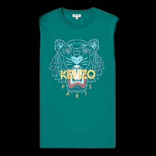 KENZO SS21 Tiger Head Printing Short Sleeve Unisex Green