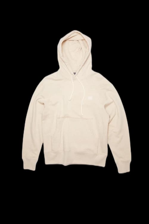 Acne Studios Face Patch Logo Hooded Sweatshirt Oatmeal Melange