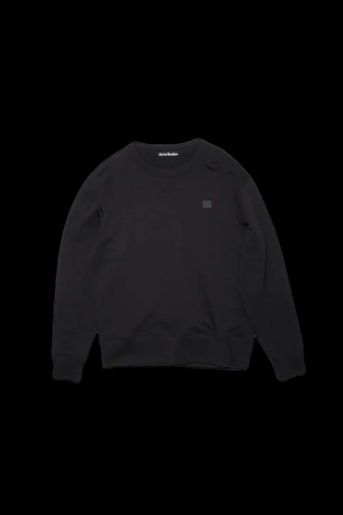 Acne Studios Face Patch Crewneck Sweatshirt Black