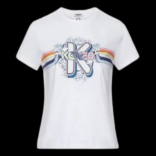 KENZO Rainbow Logo Short Sleeve White