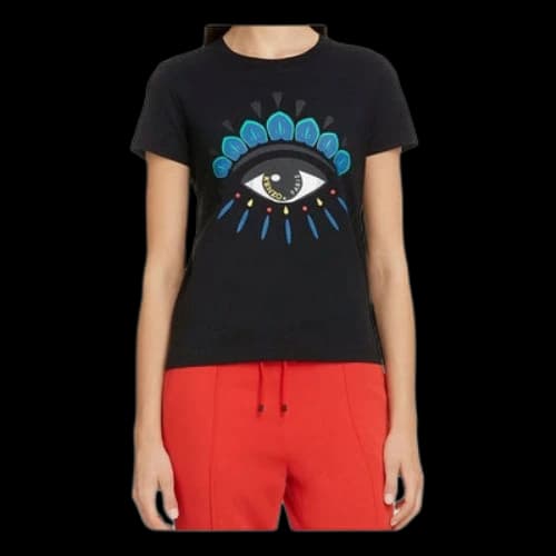 KENZO Large Eye Printing Pattern Short Sleeve Black