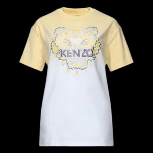 KENZO Gradient Tiger Head Embroidered T-Shirt 'Light Yellow' (Women's)