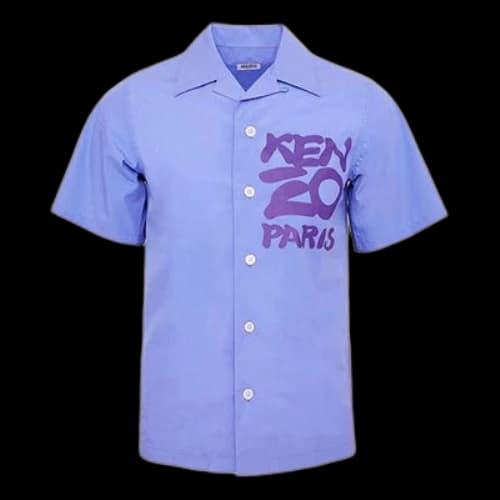 KENZO Logo Printing Short Sleeve Shirt Blue
