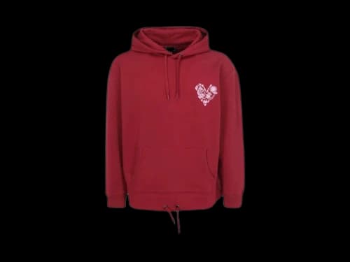 KENZO Valentine's Day Heart Logo Hoodie Burgundy