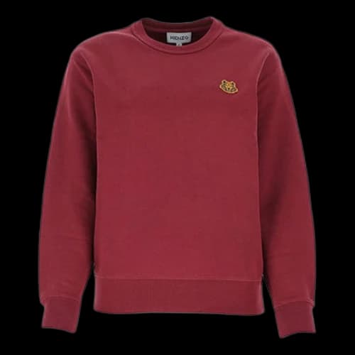 KENZO Classic Small Tiger Head Round Neck Long Sleeves Hoodie Red (Women's)
