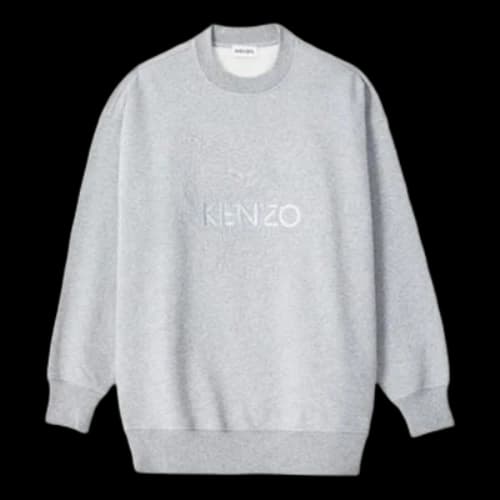 KENZO Alphabet Logo Round Neck Pullover Hoodie Gray (Women's)