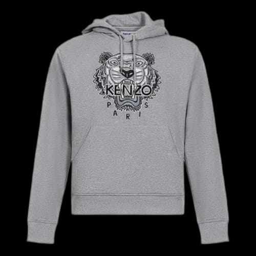 KENZO FW20 Tiger Head Embroidered Cotton Pearl Gray