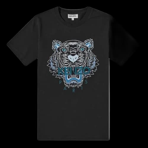 KENZO Tiger Printing Short Sleeve Black