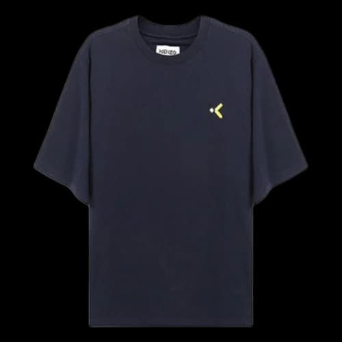 KENZO Alphabet Embroidered Loose Round Neck Short Sleeve Navy Blue T-Shirt