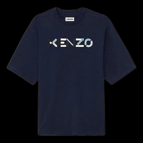 KENZO SS21 Colorblock Logo Casual Short Sleeve Navy Blue