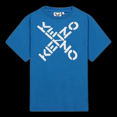 KENZO SS21 Logo Alphabet Printing Short Sleeve Blue