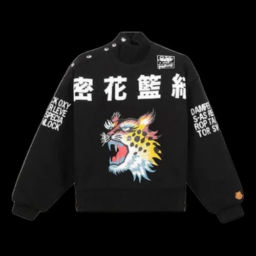 KENZO SS21 Pattern Cotton Thicken Stay Warm Hoodie Black (Women's)