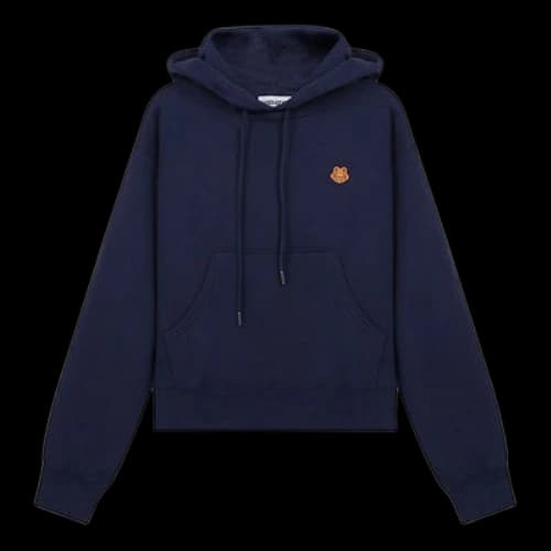 KENZO SS21 Small Tiger Head Embroidered Loose Version Hoodie Navy Blue (Women's)