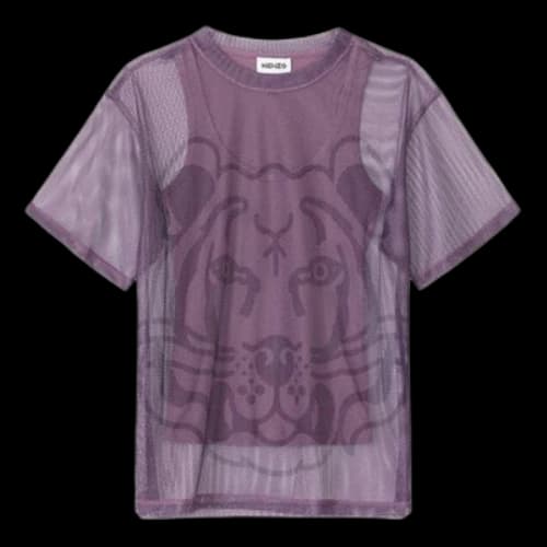 KENZO Pattern Printing Short Sleeve Purple T-Shirt
