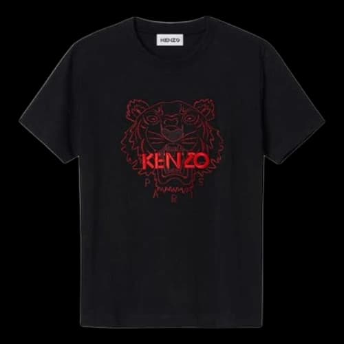 KENZO SS21 Capsule Chinese New Year Series Tiger Head Embroidery Tee Black