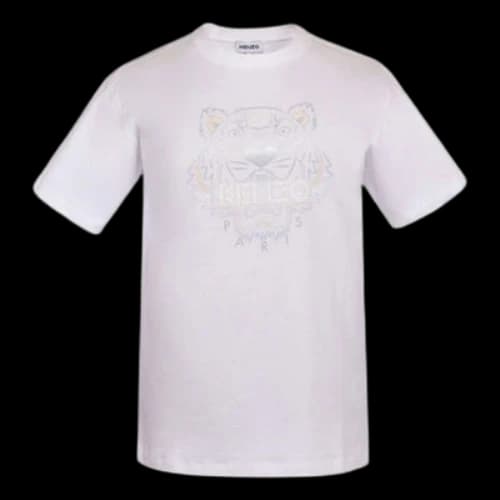 KENZO SS21 Printing Loose Round Neck Short Sleeve White