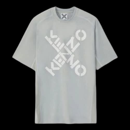 KENZO SS21 Logo Sports Slim Fit Short Sleeve Gray T-Shirt