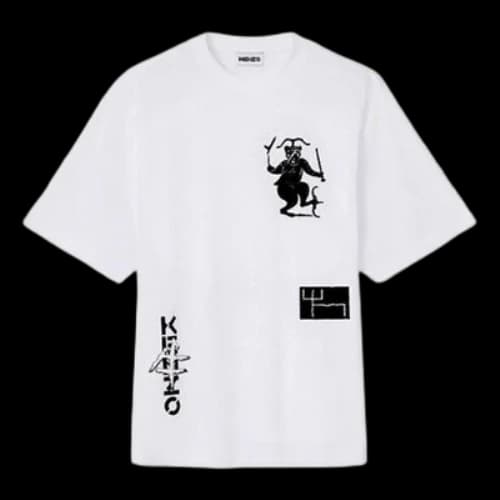 KENZO China Series Logo Printing Pattern Loose Short Sleeve White