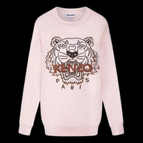 KENZO FW21 Tiger Head Printing Cotton Round Neck Hoodie Pink/Red (Women's)