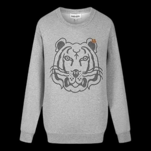 KENZO FW21 Tiger Head Printing Cotton Hoodie Gray (Women's)