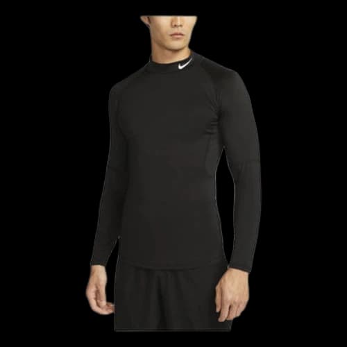 Nike Dri-FIT Fitness Mock-Neck Long-Sleeve Top 'Black'