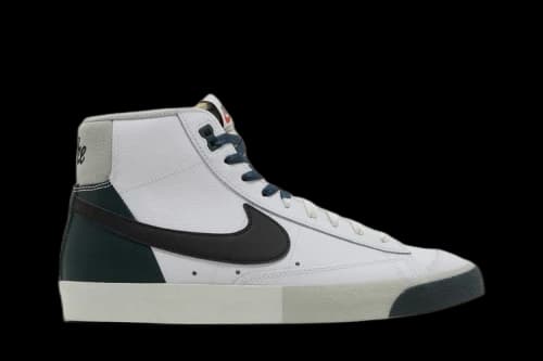 Nike Blazer Mid '77 PRM White Black Deep Jungle Light Silver