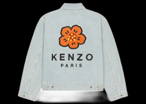 KENZO x Nigo Boke Flower Women's Embroidered Denim Tracker Jacket Sky Blue