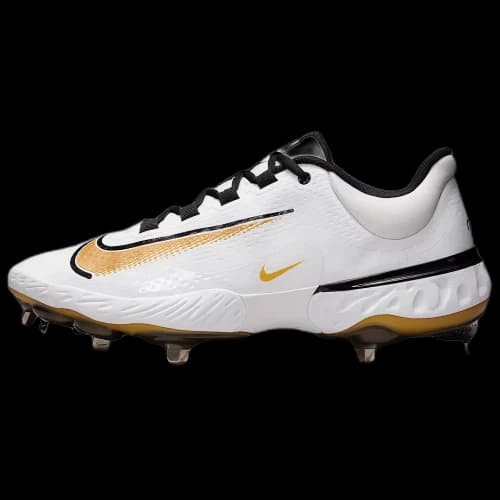 Nike Alpha Huarache Elite 4 Low White Black Metallic Gold
