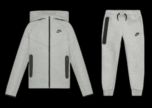Nike Sportswear Tech Fleece Kids Full Zip Hoodie & Joggers Set Grey/Black