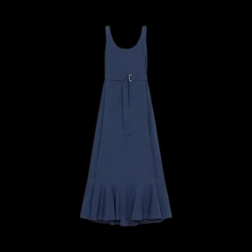 Kenzo Long Frilled Dress 'Midnight Blue'
